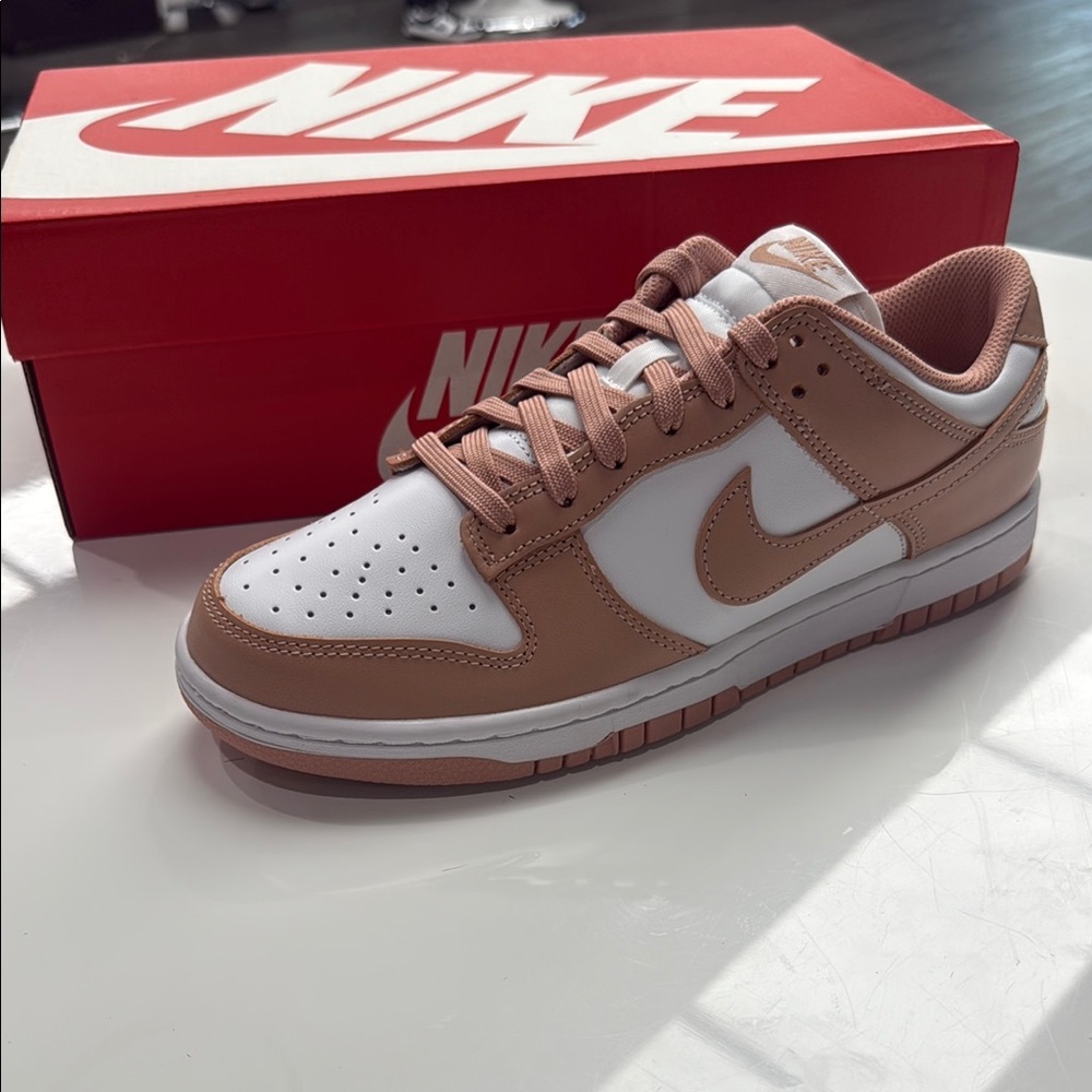 NEW Women’s Size 9.5 Low Rise Nike Dunk White/Rose (WITH BOX)